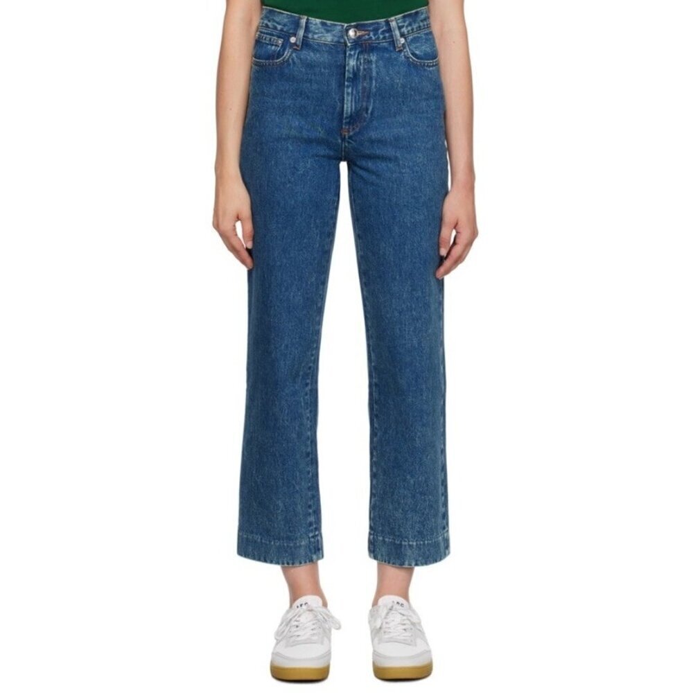 APC Sailor Mid Rise Jeans Women's Sz 28 Wide Leg Cropped